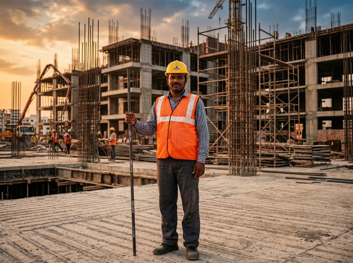 Noble Bison field team with Fe 550D rebar